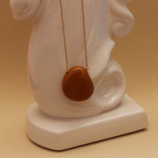 Colar Ágata Caramelo-Terroso